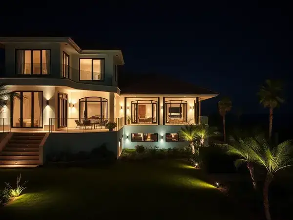 Luxury villa exterior lighting