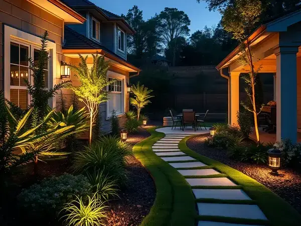 Residential backyard lighting
