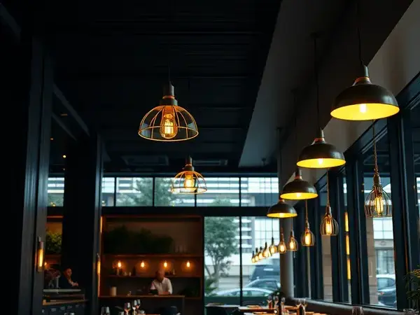Restaurant interior lighting